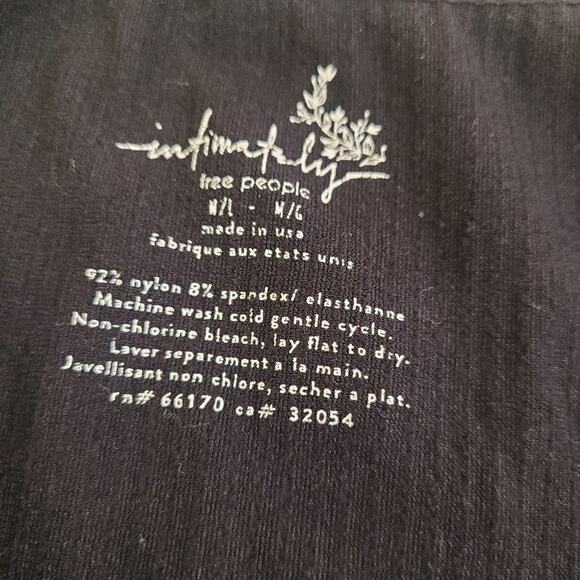 Free People Intimately Tank Top M/L Black Ribbed Knit Strappy Cami Y2K Edgy - Picture 3 of 4